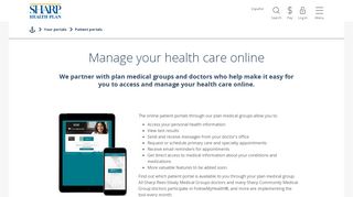 Patient portals - Sharp Health Plan of San Diego, California