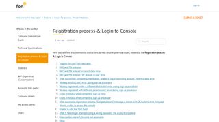 Registration process & Login to Console – Welcome to Fon Help Center