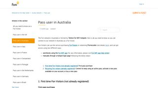 Pass user in Australia – Welcome to Fon Help Center