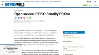 Open source IP PBX: Fonality PBXtra | Network World