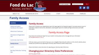 Family Access - Fond du Lac School District