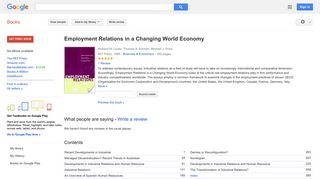 Employment Relations in a Changing World Economy