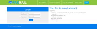 Login to your fax to email account - Free Fax Mail, FaxMail Free