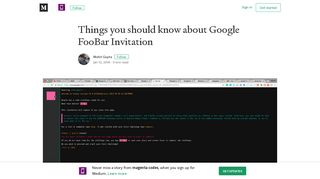 Things you should know about Google FooBar Invitation - Medium