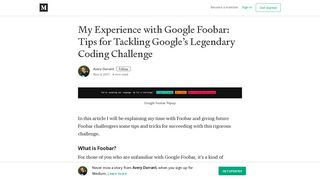 My Experience with Google Foobar: Tips for Tackling Google's ...
