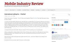International calling for... FooCall - Mobile Industry Review