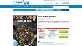 Food & Wine Magazine Subscription Discount | Magazines.com