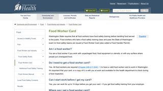 Food Worker Card :: Washington State Department of Health
