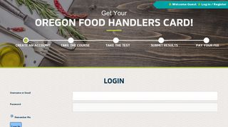 Log In - Oregon Food Handlers Card - Oregon Food Handlers Test ...