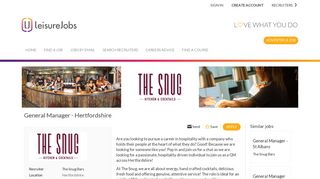 General Manager - Hertfordshire job with The Snug Bars | 2317635