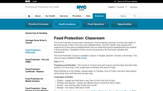 Food Protection Classroom - NYC.gov