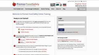 Online Login - Premier Food Safety