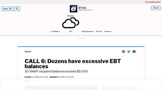 CALL 6: Dozens have excessive EBT balances - RTV6