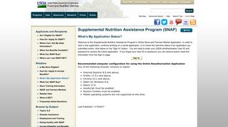 What's My Application Status? | Food and Nutrition Service