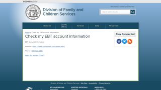 Check my EBT account information | Division of Family and Children ...