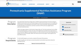Pennsylvania Supplemental Nutrition Assistance Program (SNAP ...