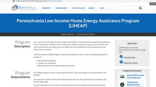 Pennsylvania Low Income Home Energy Assistance ... - Benefits.gov