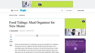 Food Tidings: Meal Organizer for New Moms | PEOPLE.com