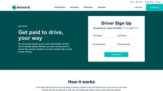 Sign Up To Drive with Roadie | Make Money Driving