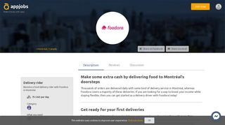 Work for Foodora as delivery rider in Montréal, QC - AppJobs