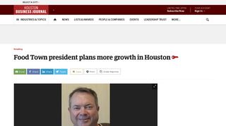 Food Town president plans more growth for the grocery store in Houston