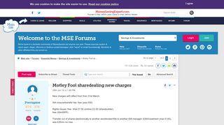 Motley Fool sharedealing new charges - MoneySavingExpert.com Forums