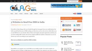 5 Websites to Send Free SMS in India - CallingAllGeeks