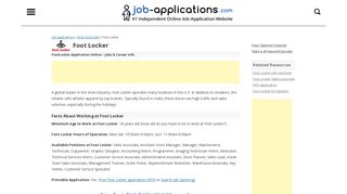 Foot Locker Application, Jobs & Careers Online - Job-Applications.com