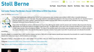 Foot Locker Pension Plan Members Recover $290 Million in ERISA ...