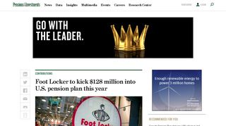 Foot Locker to kick $128 million into U.S. pension plan this year ...