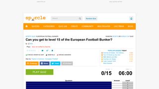 European Football Bunker Quiz - By kt23 - Sporcle