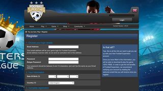 Register - Football Superstars - Football Games - Play Online for FREE
