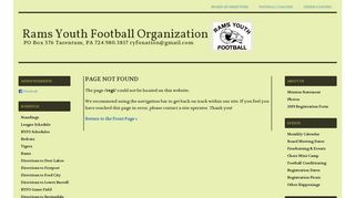 Rams Youth Football Organization - Registration Form