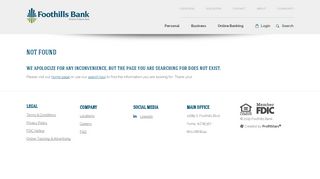 Personal Online Banking Notice | Foothills Bank
