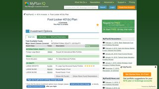 Foot Locker 401(k) Plan | MyPlanIQ