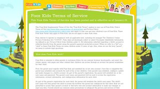 Fooz Kids Terms of Service - Fooz Kids - Happy Kids are Fooz Kids