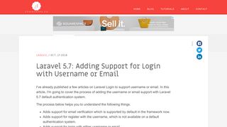 Laravel 5.7: Adding Support for Login with Username or Email