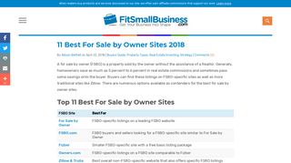 11 Best For Sale by Owner Sites 2018 - Fit Small Business