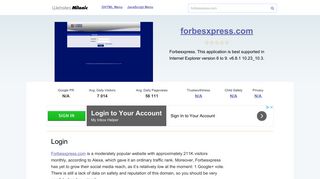Forbesxpress.com website. Login.