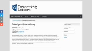 Forbes Special Situation Survey - Investing Letters