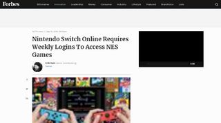 Nintendo Switch Online Requires Weekly Logins To Access ... - Forbes
