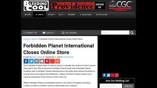 Forbidden Planet International Closes Online Store - Bleeding Cool