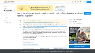 how to force login via a custom login to restrict visitors from ...