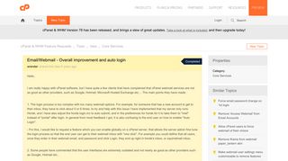 Email/Webmail - Overall improvement and auto login