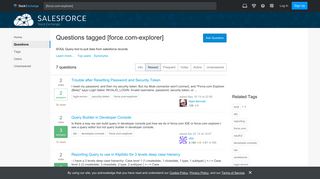 Newest 'force.com-explorer' Questions - Salesforce Stack Exchange