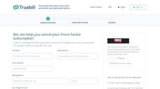 Cancel Force Factor - Truebill