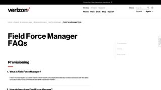 Field Force Manager FAQs | Verizon Wireless