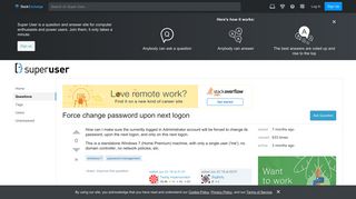 windows 7 - Force change password upon next logon - Super User