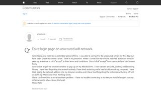 Force login page on unsecured wifi networ… - Apple Community