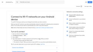 Connect to Wi-Fi networks on your Android device - Android Help